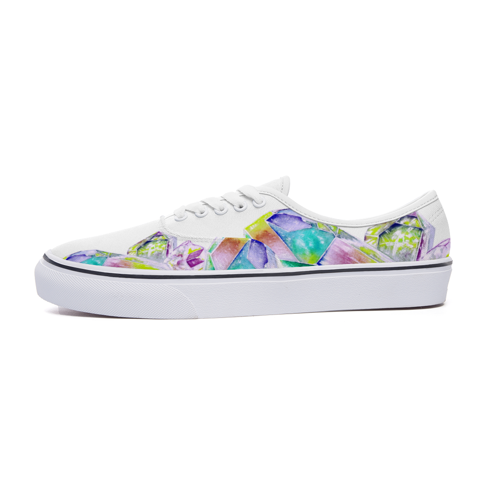 Zapatilla deportiva blanca diseño CUARZO multicolor ,estilo pop, sneakers, Unisex