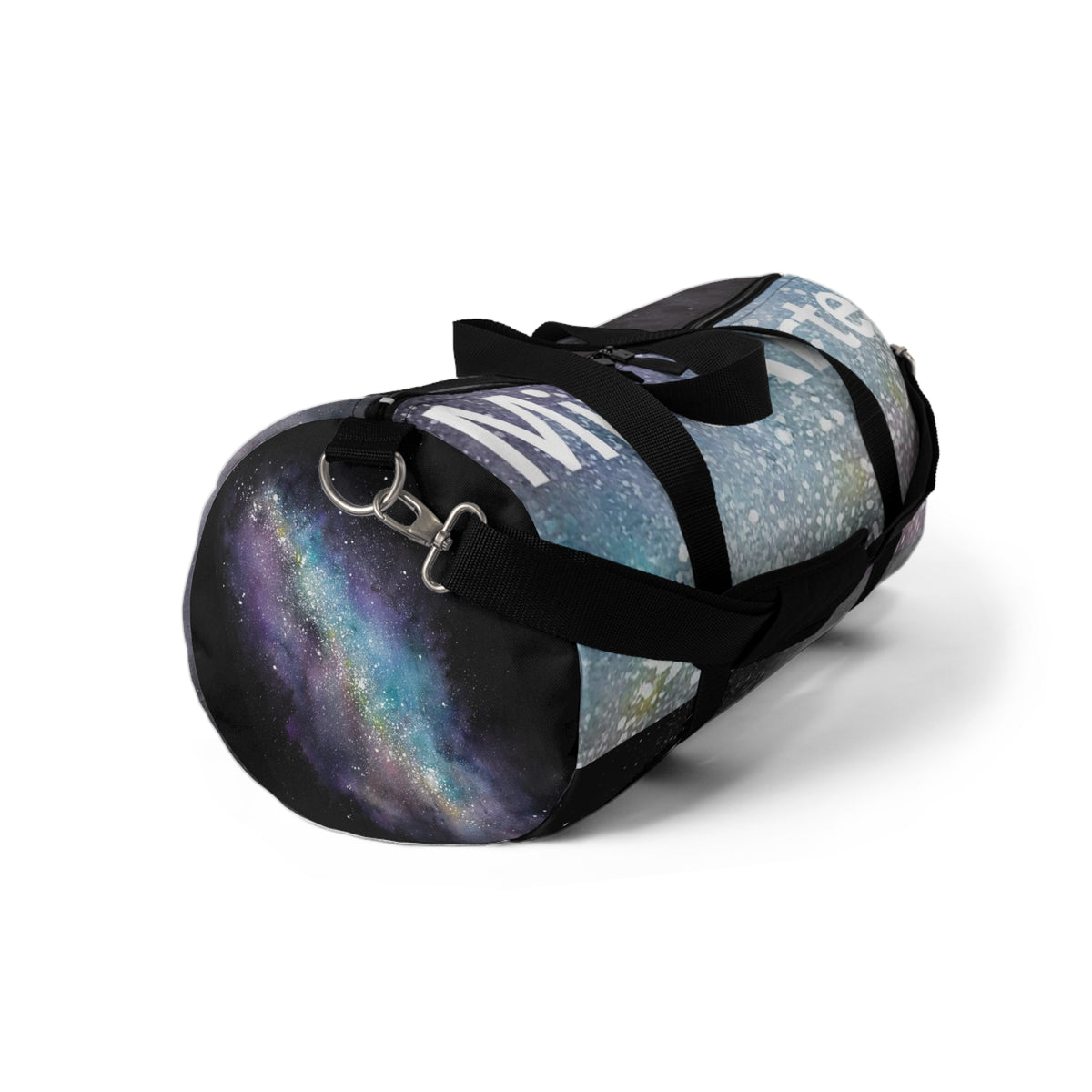 Bolso deportivo galaxia colorido fondo negro ,"Coleccion Galaxia"
