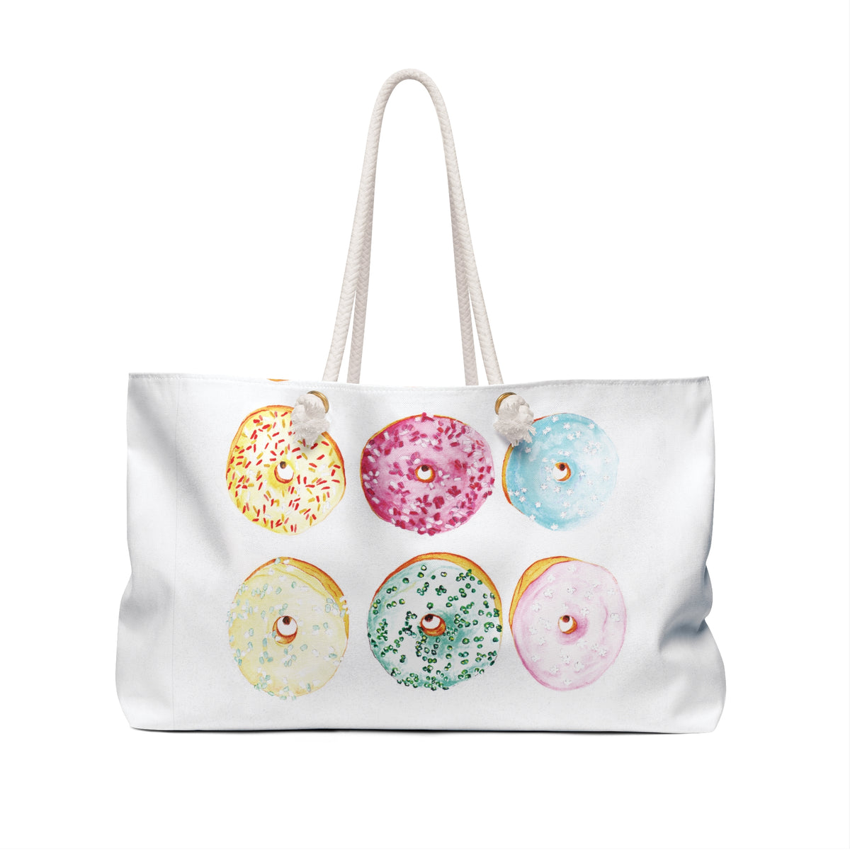 Bolso casual colorido donuts en  lona blanca "colección donuts" ENVIO A TODO EL MUNDO