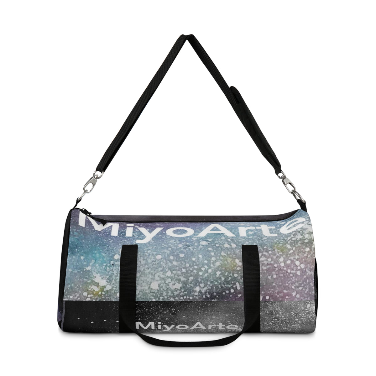 Bolso deportivo galaxia colorido fondo negro ,"Coleccion Galaxia"