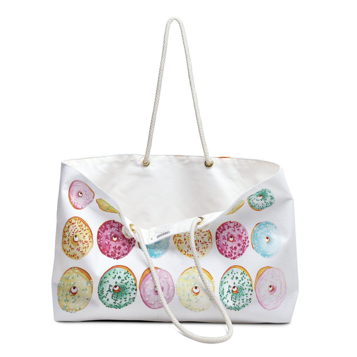 Bolso casual colorido donuts en  lona blanca "colección donuts" ENVIO A TODO EL MUNDO