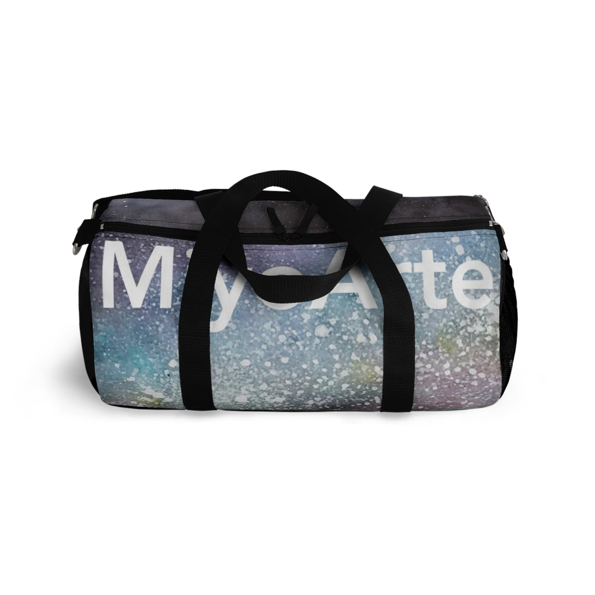 Bolso deportivo galaxia colorido fondo negro ,"Coleccion Galaxia"