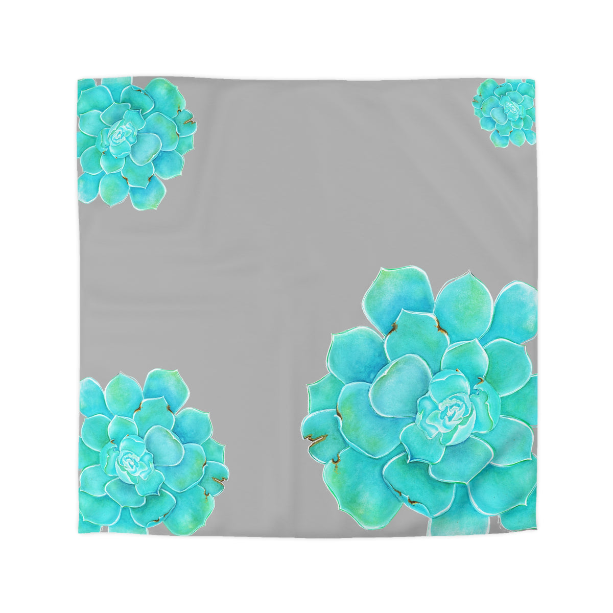 DECORA CON GRIS Y TURQUESA BOTANICA ;funda nórdica de microfibra. Diseño botánico con estilo @Miyoarte