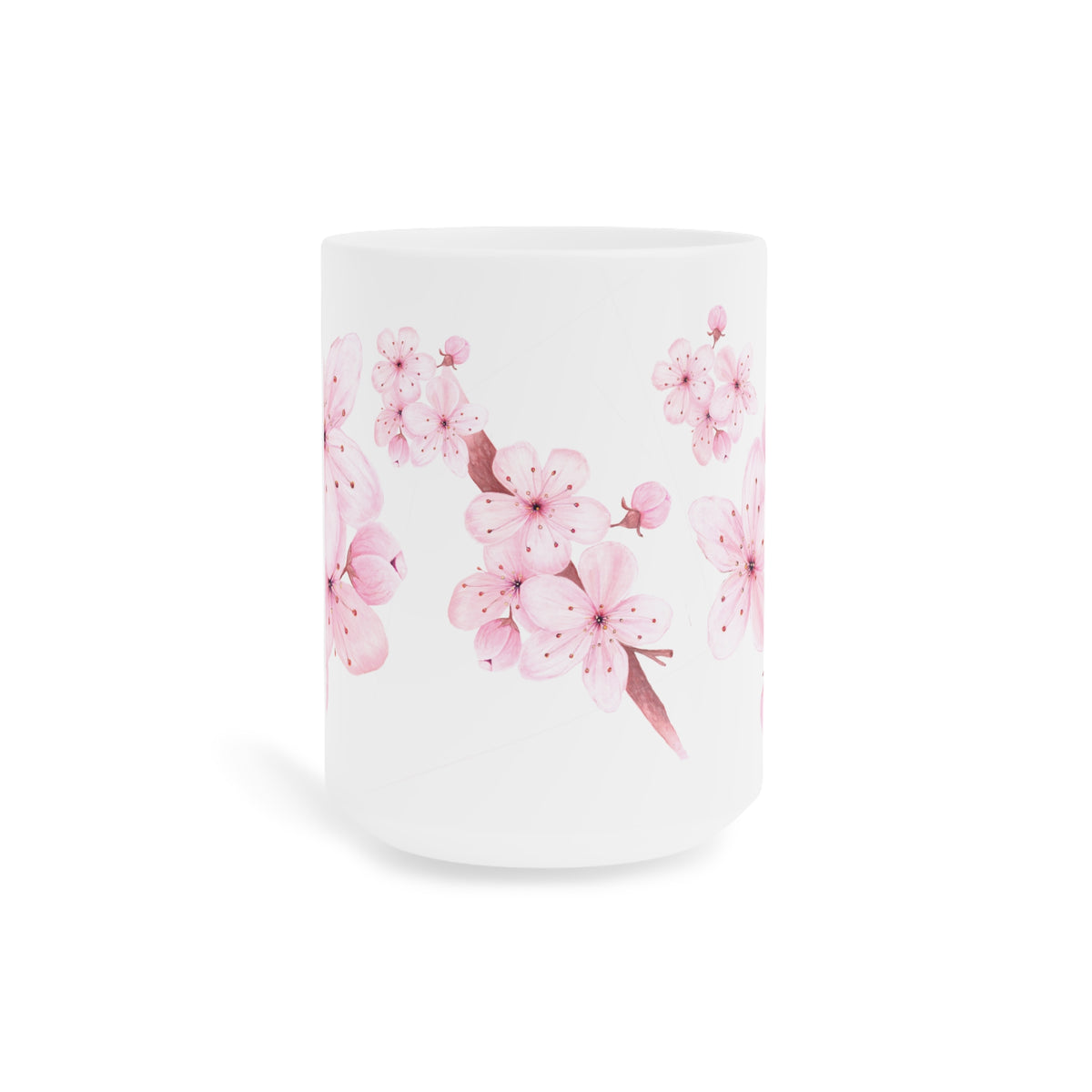 Taza cerámica blanca ilustración Floral en sublimación 15oz (0,44L) ,"COLECCION Almendro ROSADO"@Miyoarte