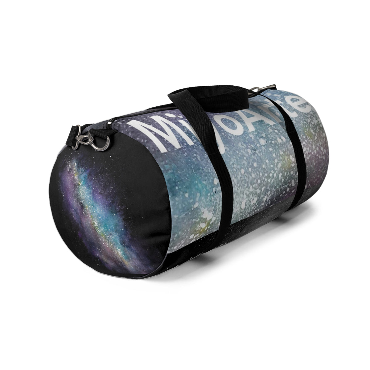 Bolso deportivo galaxia colorido fondo negro ,"Coleccion Galaxia"