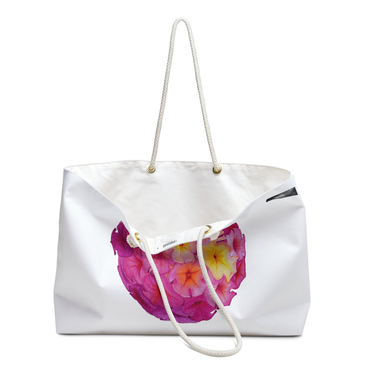 Bolso casual floreado fucsia lona blanca "colección mandala" ENVIO A TODO EL MUNDO