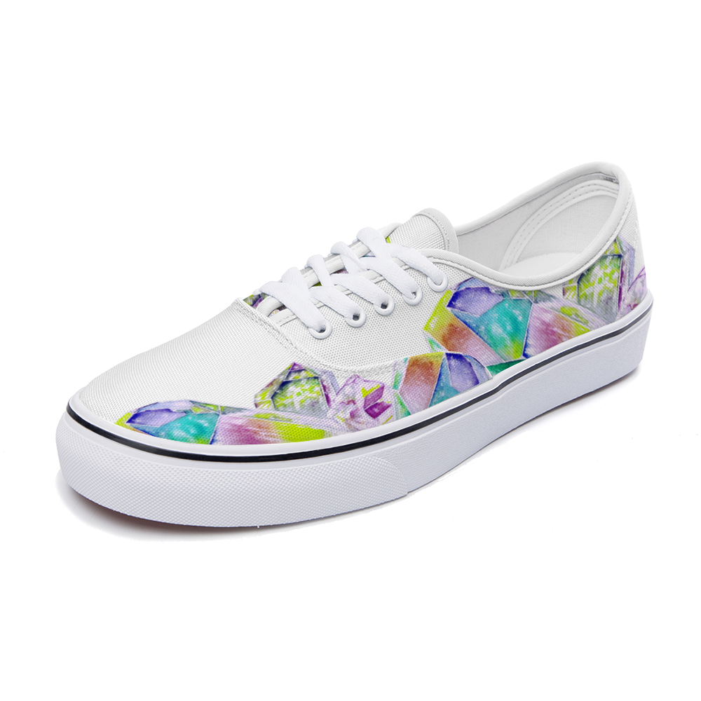 Zapatilla deportiva blanca diseño CUARZO multicolor ,estilo pop, sneakers, Unisex