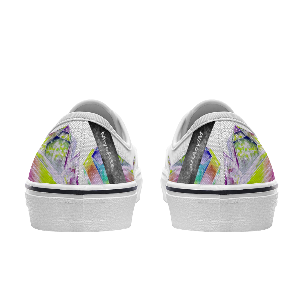 Zapatilla deportiva blanca diseño CUARZO multicolor ,estilo pop, sneakers, Unisex