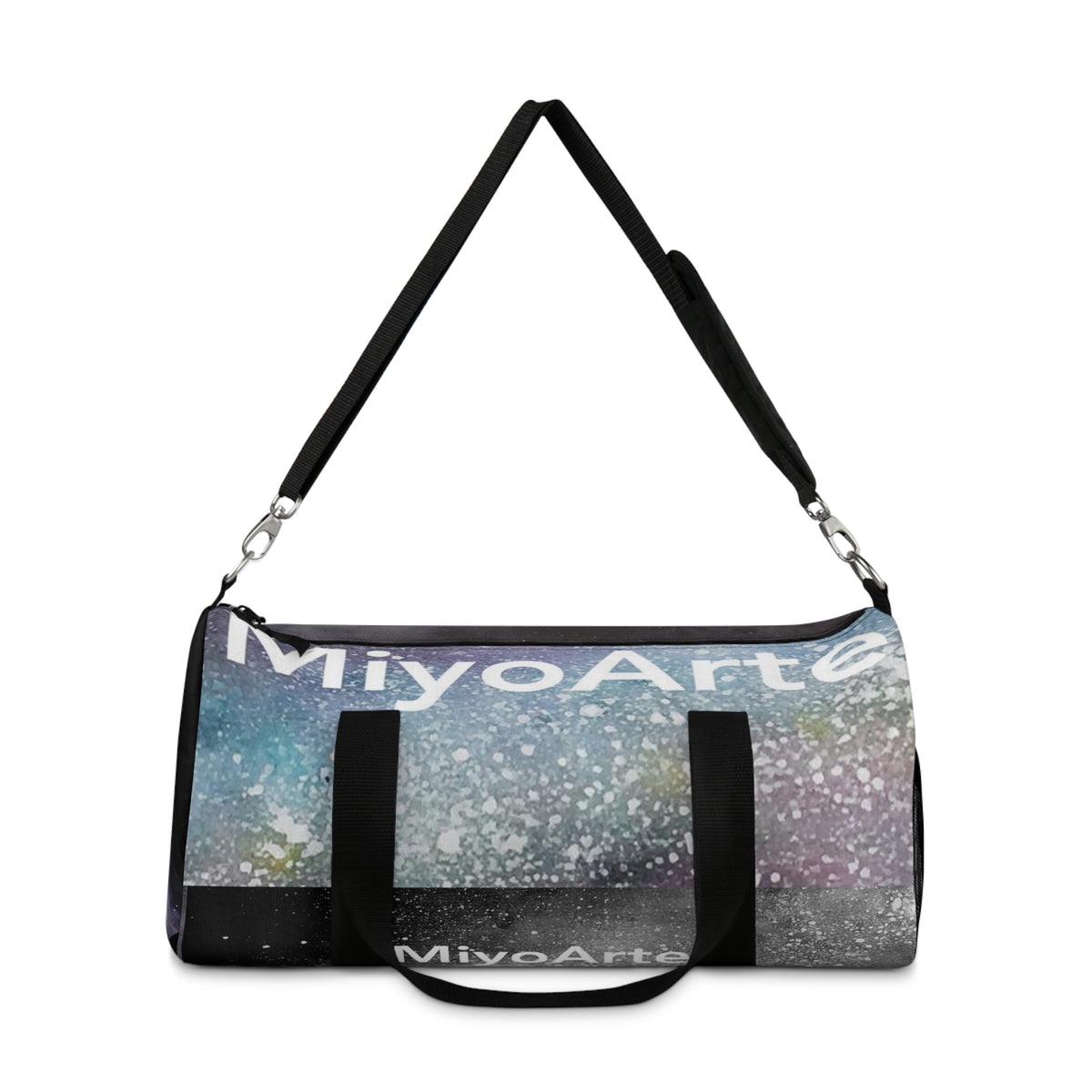 Bolso deportivo galaxia colorido fondo negro ,"Coleccion Galaxia"