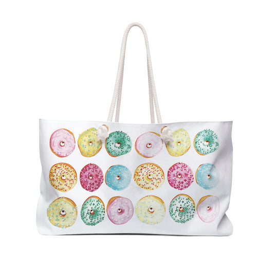 Bolso casual colorido donuts en  lona blanca "colección donuts" ENVIO A TODO EL MUNDO
