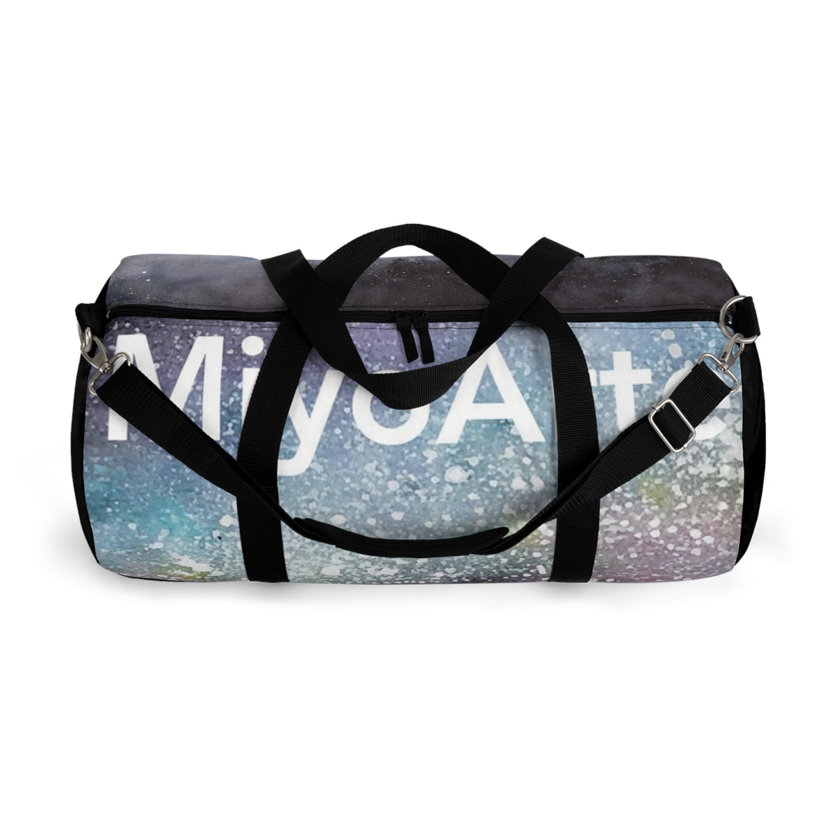 Bolso deportivo galaxia colorido fondo negro ,"Coleccion Galaxia"