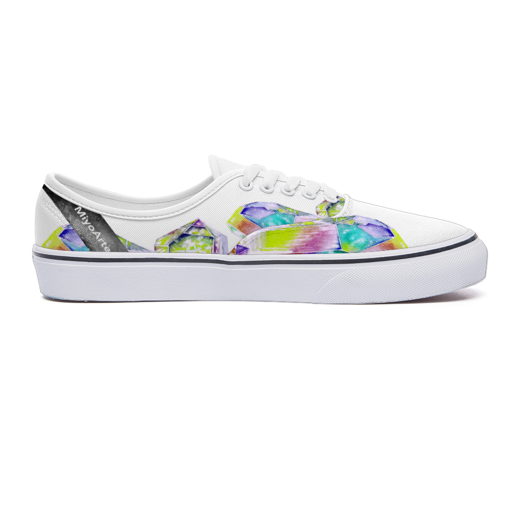 Zapatilla deportiva blanca diseño CUARZO multicolor ,estilo pop, sneakers, Unisex